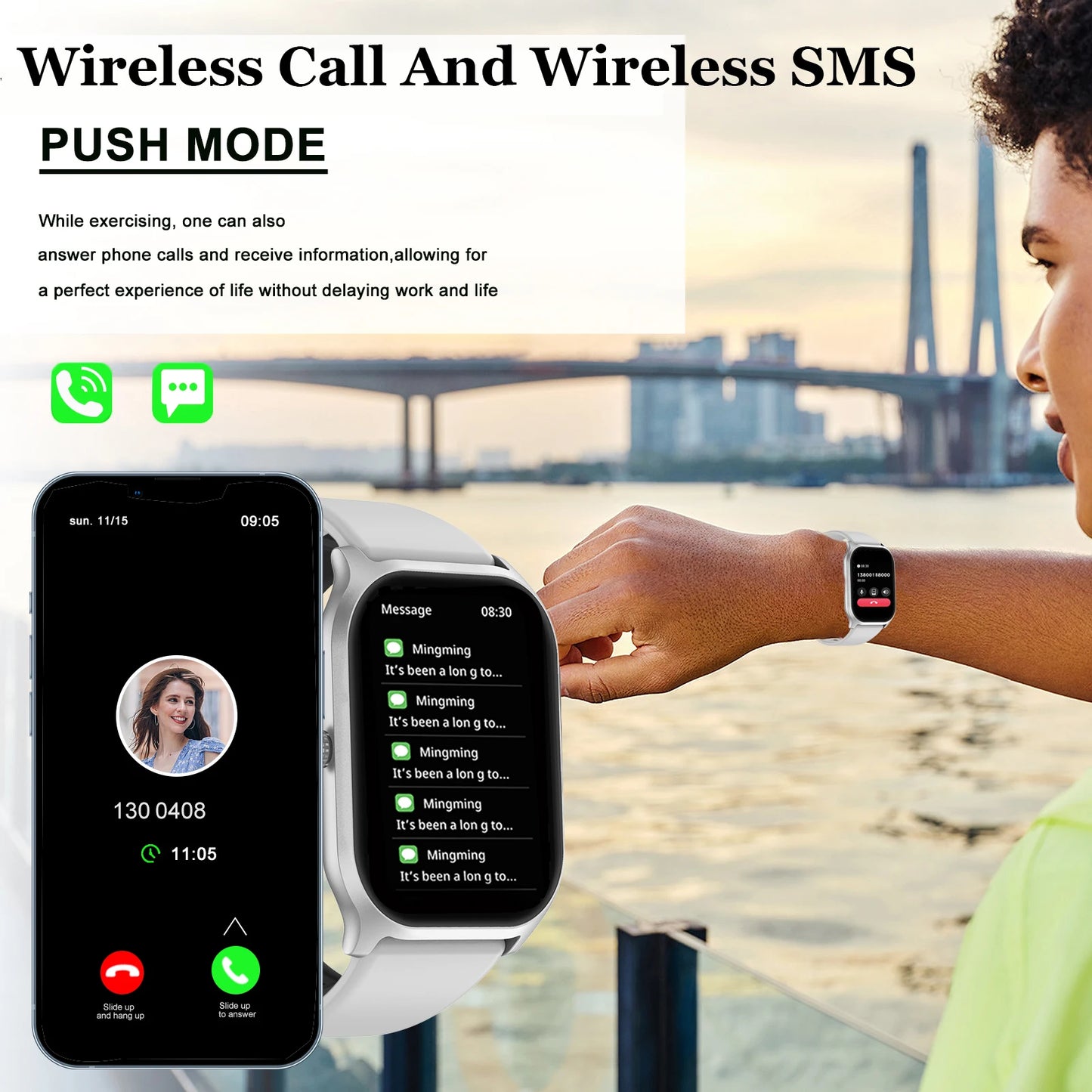 Men Smart Watch Touch screen/wireless calls