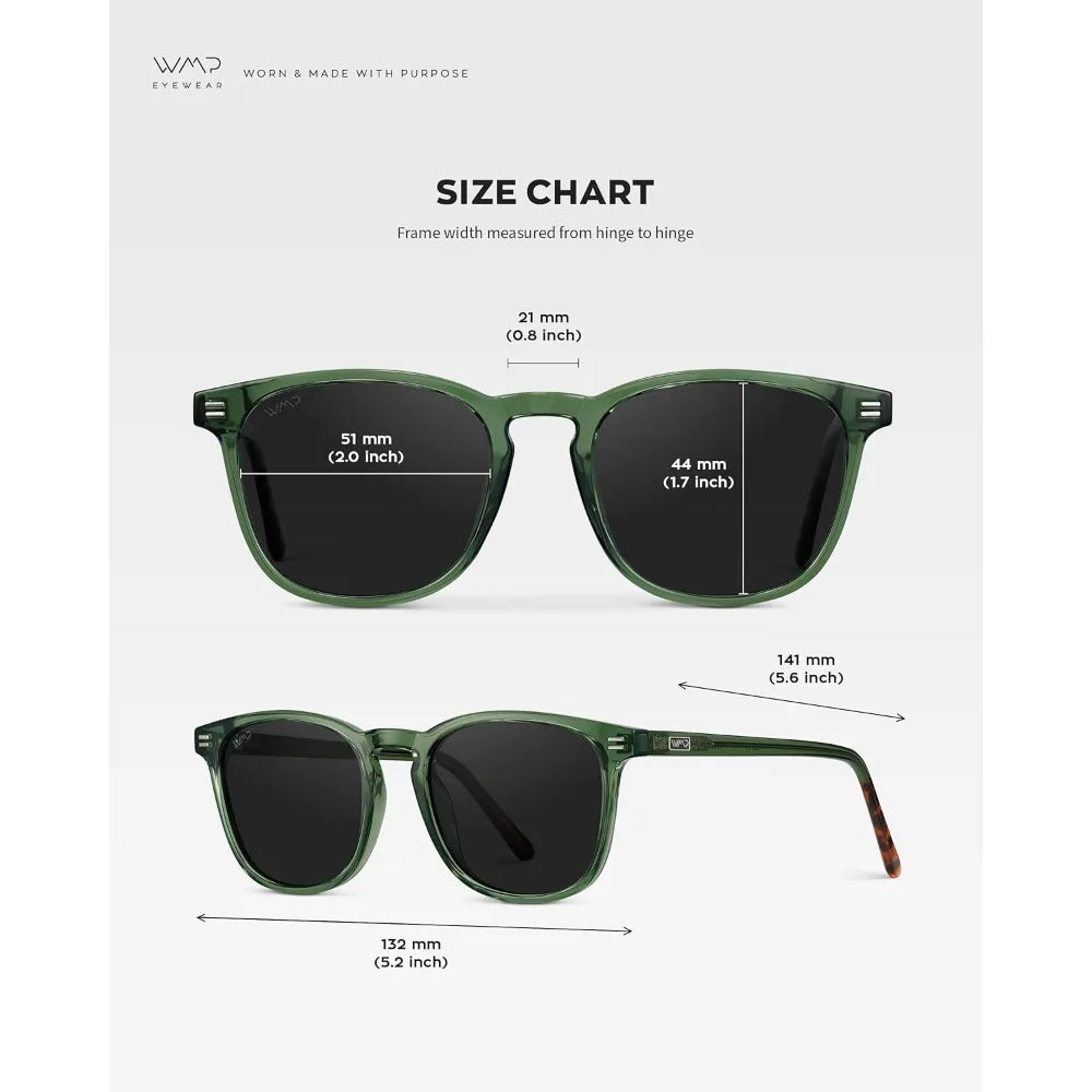 HOME WMP Eyewear - Men's Polarized Modern Rounded Square Sunglasses