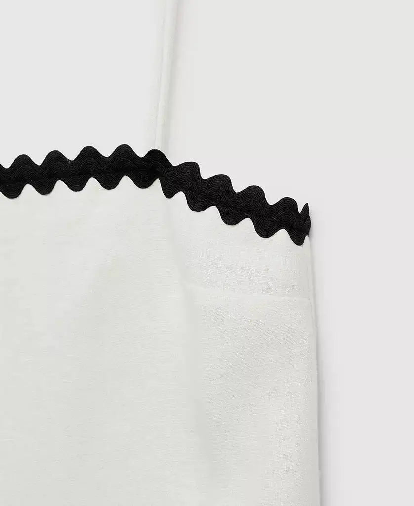 Women's Contrasting Details Linen Dress