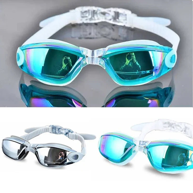 Unisex Silicone Anti-Fog Electroplating Swimming Eyewear Goggles