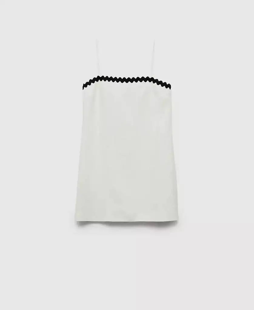 Women's Contrasting Details Linen Dress
