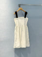 White Summer dress  pure cotton halter dress with a cinched waist