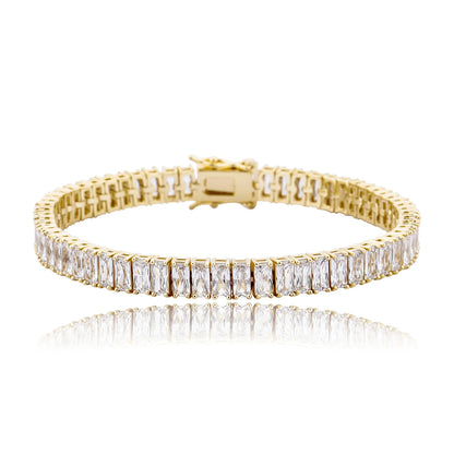 New Baguette 8mm Tennis Chain Bracelet Iced Out Cubic Zirconia