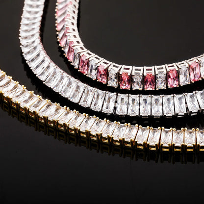 New Baguette 8mm Tennis Chain Bracelet Iced Out Cubic Zirconia