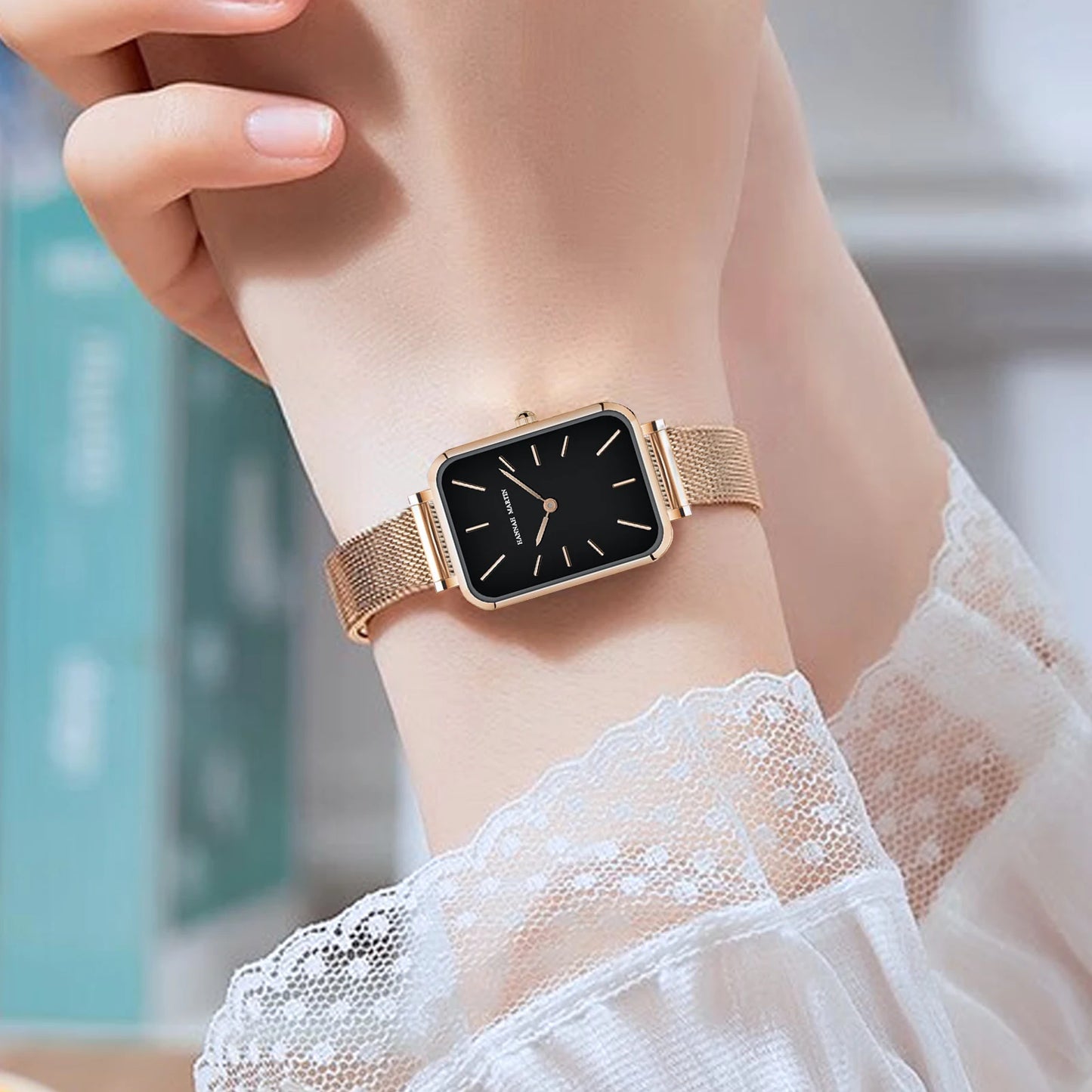 Rose Gold Mesh Strap Women's Watch