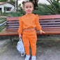 2 Pieces Girls' Long Sleeve Hoodie & Pants Set