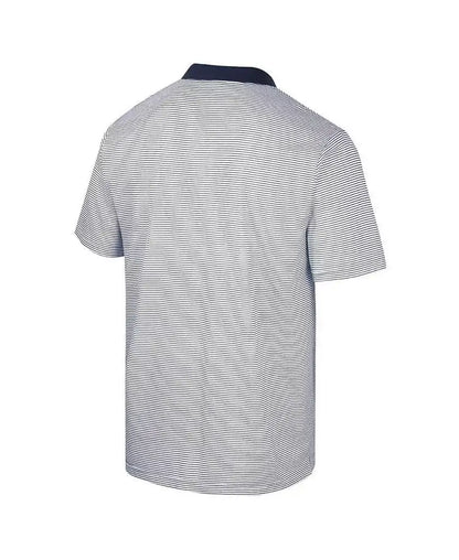 Men's White/Navy Notre Dame Print Stripe Polo Shirt