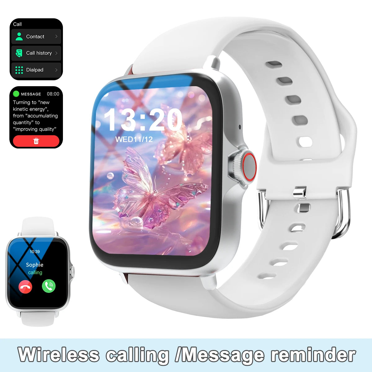 Smartwatch ultra-thin design, compatible with Android and iPhone
