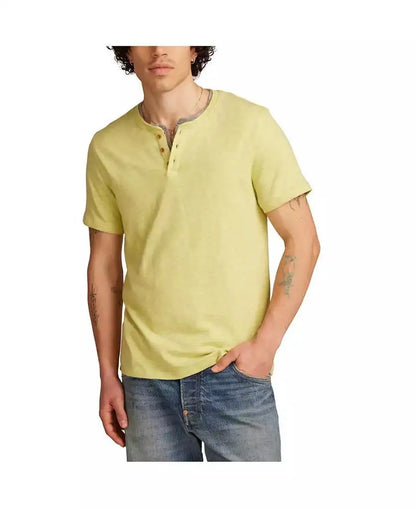 Men's Linen Short Sleeve Henley Shirt