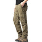 Large Pocket Loose Tactical Pants Elastic Waist Pure Cotton Casual Work Pants