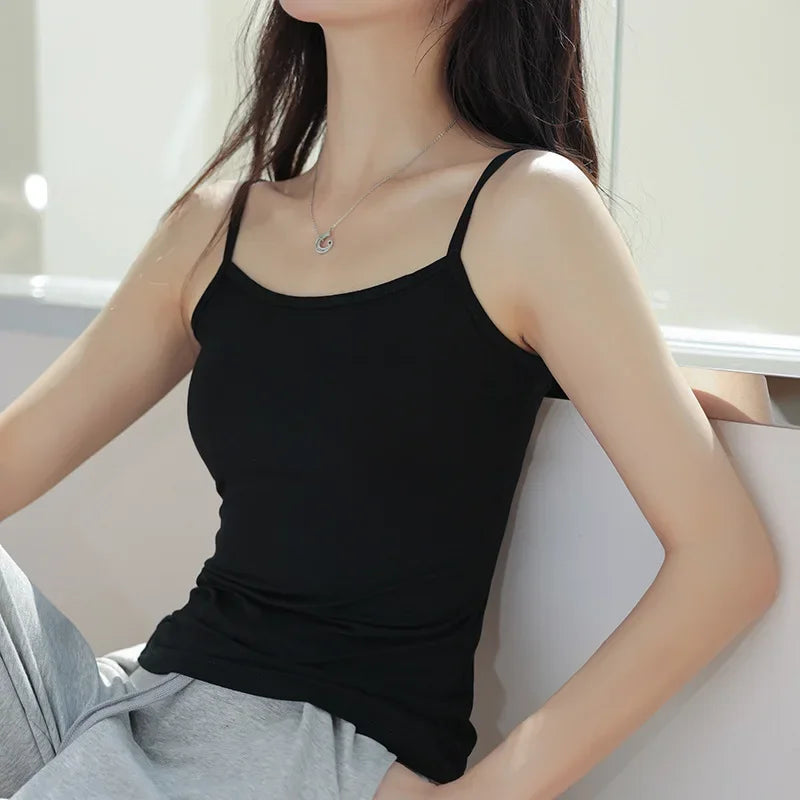 Women Spaghetti Strap Camisole Crop Top