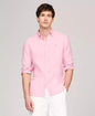 Men's Linen Button-Down Long Sleeve Shirt