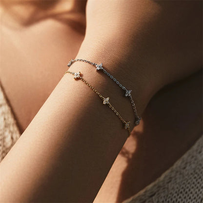 2025 New Crystal Flower Stainless Steel Bracelet For Women