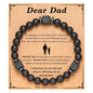 Mens Beaded Bracelet Matte Lava Rock Volcanic Stone Beads
