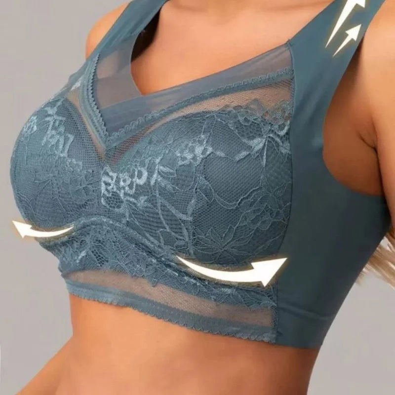 3-piece - Seamless lace bra set for women