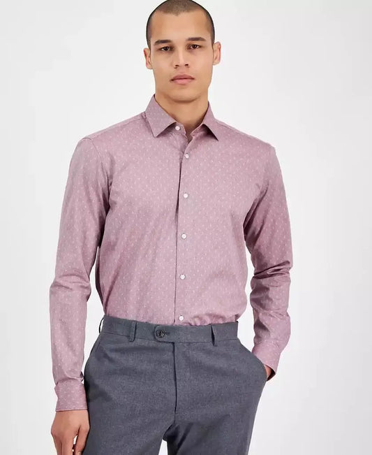 Men's Valerio Long Sleeve Button-Front Geo Print Shirt