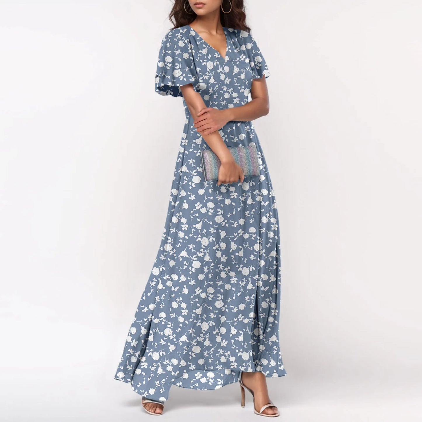 Floral Maxi Evening Party  Dress