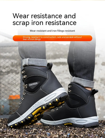Non Slip Safety Boots with Steel Toe for Men Work