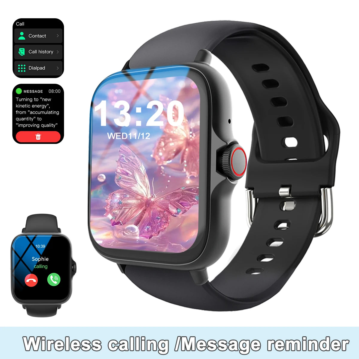 Smartwatch ultra-thin design, compatible with Android and iPhone