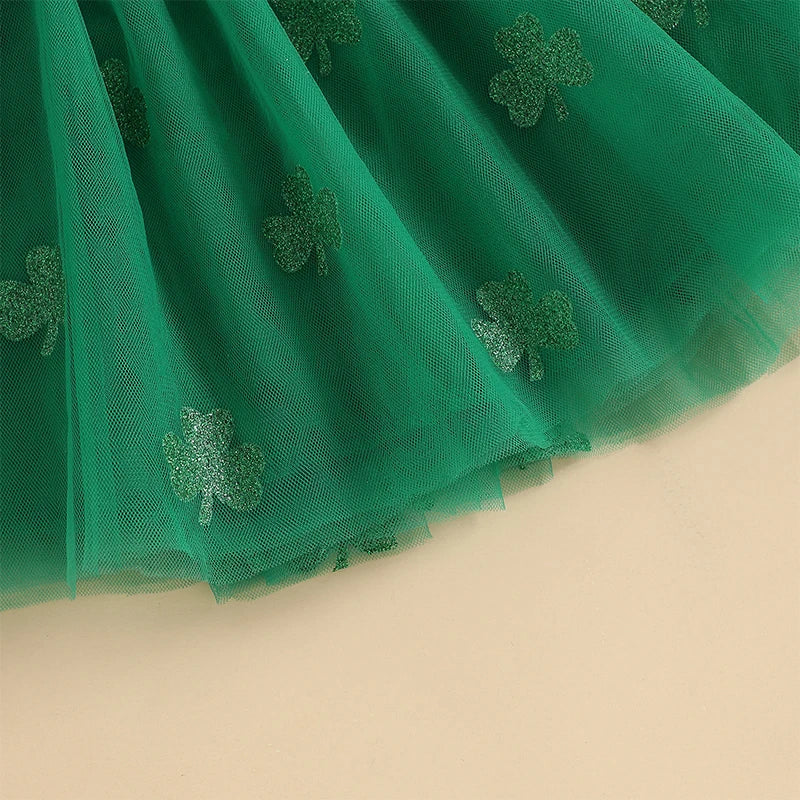 St Patrick s Day Short Sleeved Skirt and top set with Shamrock Print Short Sleeve