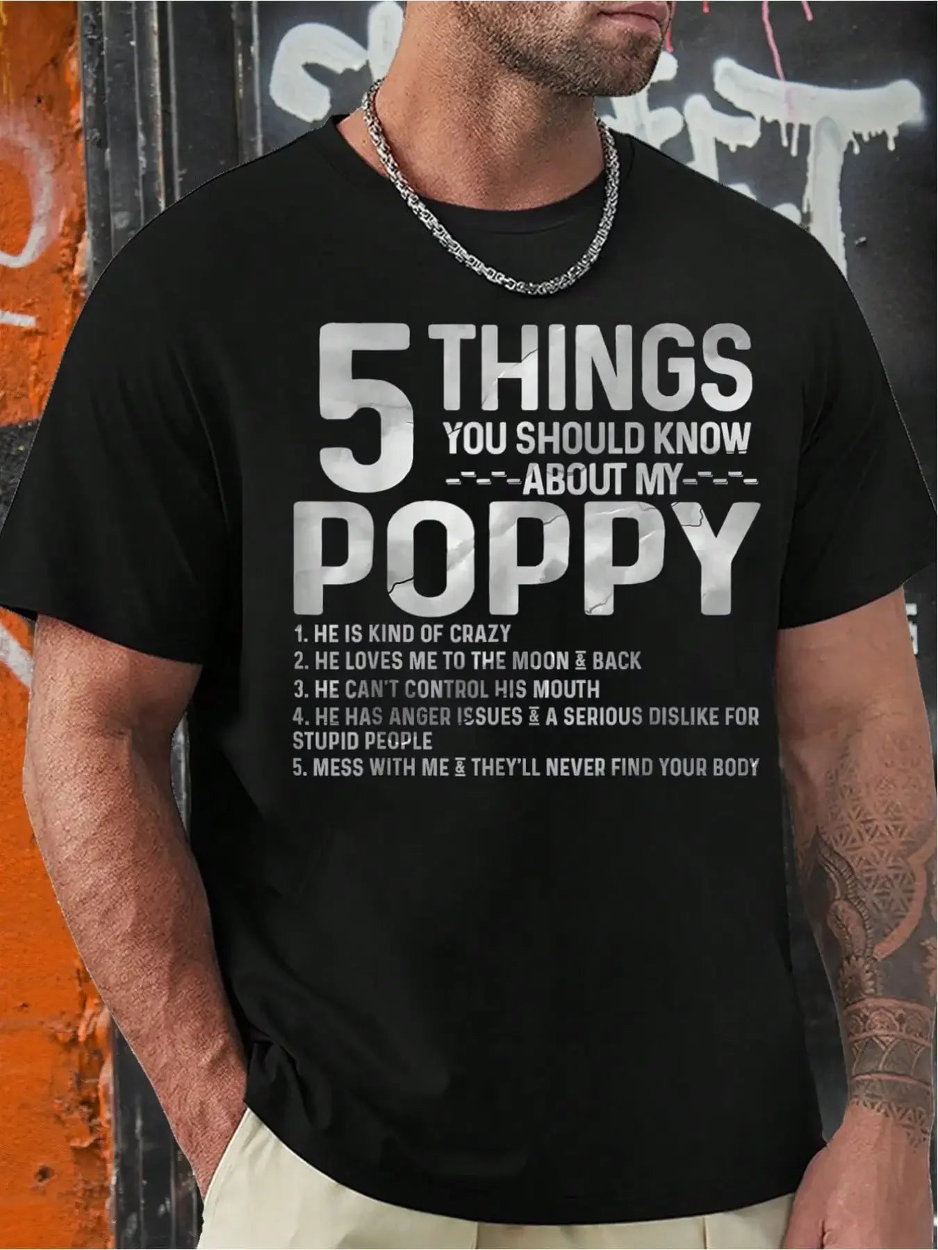 5 Things About My Poppy Men's Graphic HHuor T Shirt