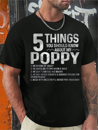 5 Things About My Poppy Men's Graphic HHuor T Shirt