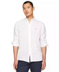Men's Linen Button-Down Long Sleeve Shirt