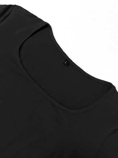 Women's Chic Soop Neck  Solid Long Sleeve Bodycon Dress,