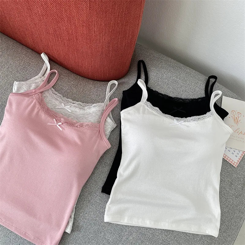 Camisole with Lace Padded Removable Bra for Women