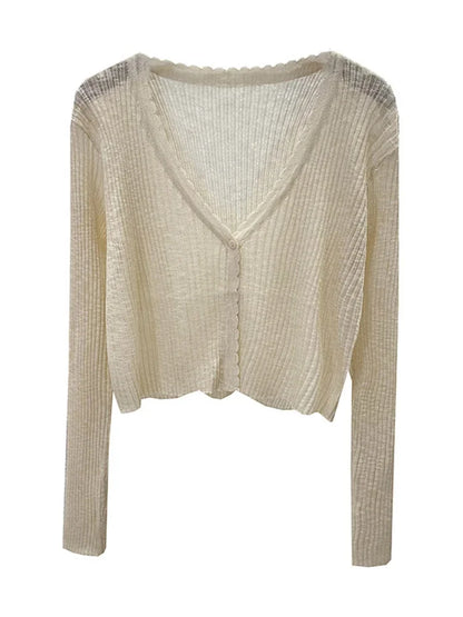 Women's Short Ice Silk Knitted Sun Protection Cardigan