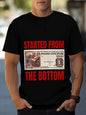 Men "Started From Bottom Food Stamp Coupon" Vintage Washed T Shirt