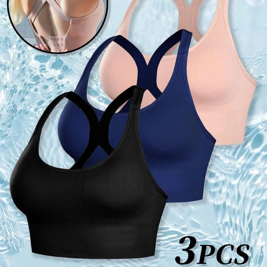 Plus Size Women's Cross-Design Shockproof Sports Bras
