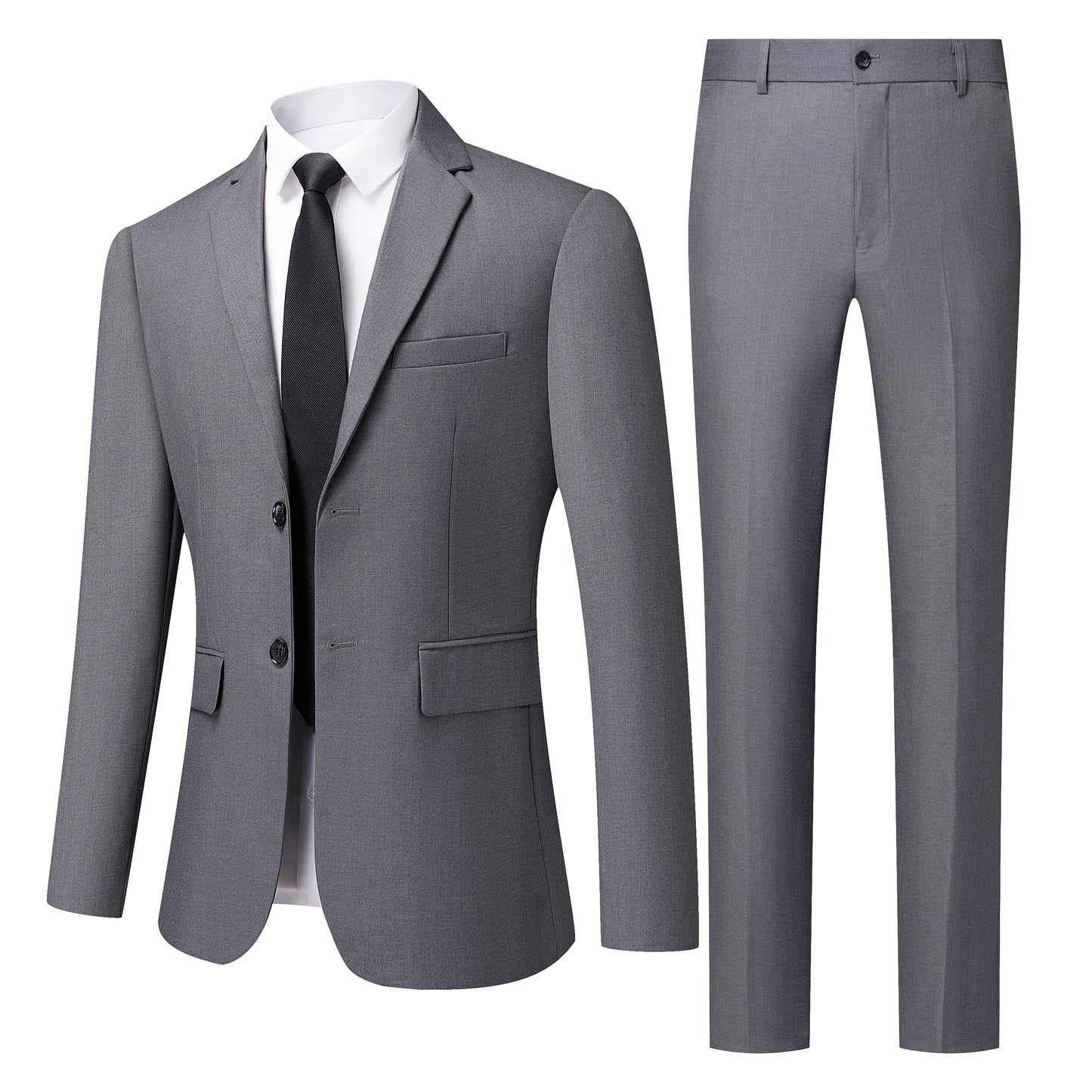 Men's White Two-Piece Wool Business  Suit