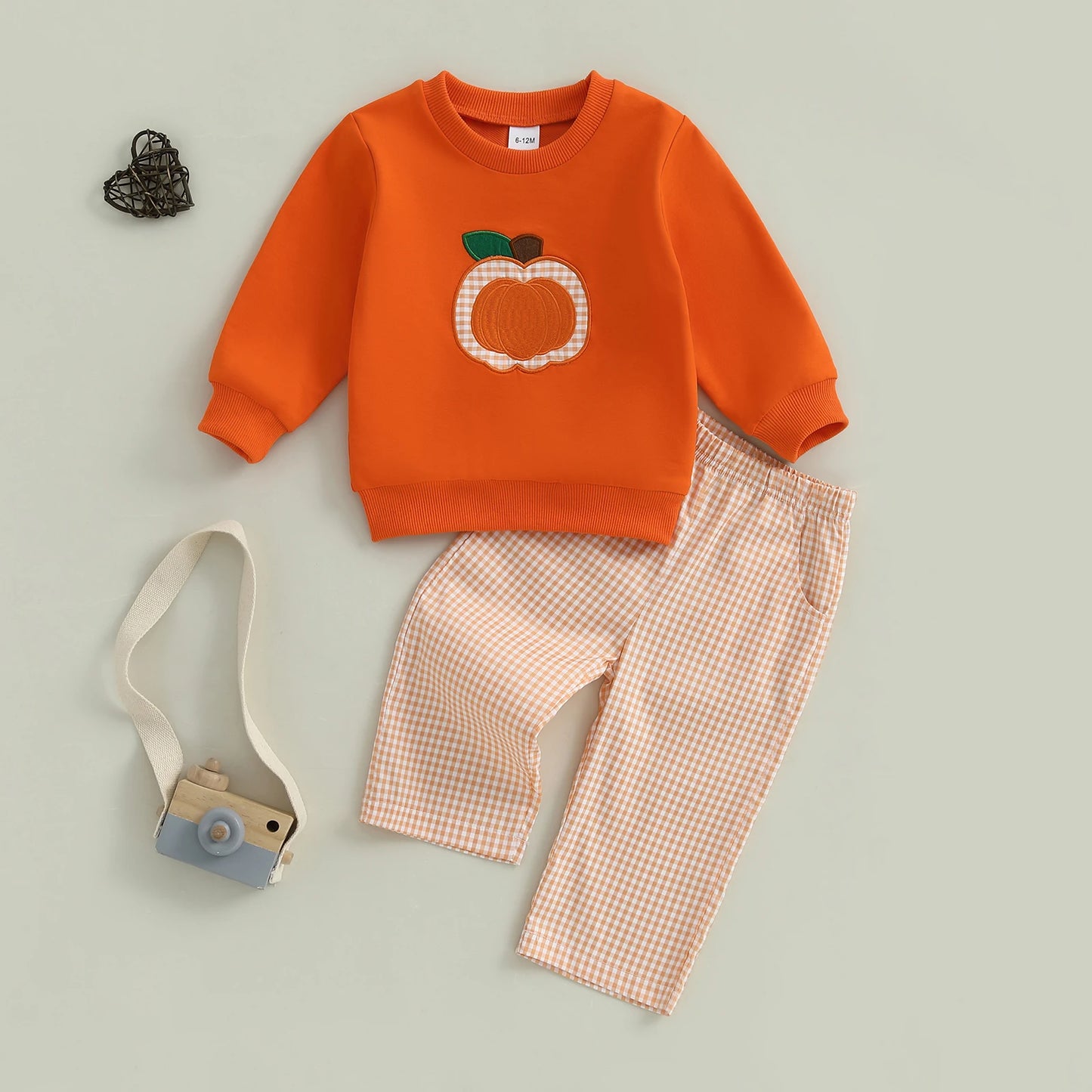 Baby 2Pcs Outfits-Long Sleeve Pullover Tops + Pocket Pants