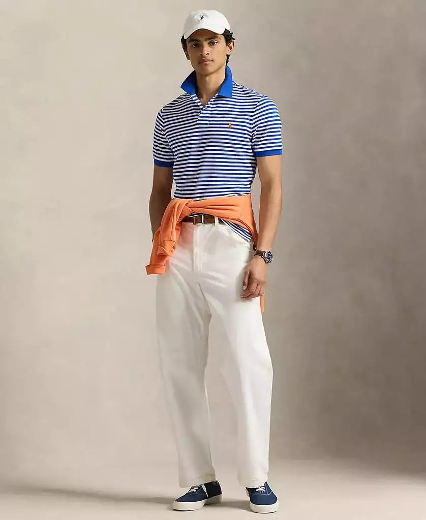 Men's Classic-Fit Striped Mesh Polo Shirt