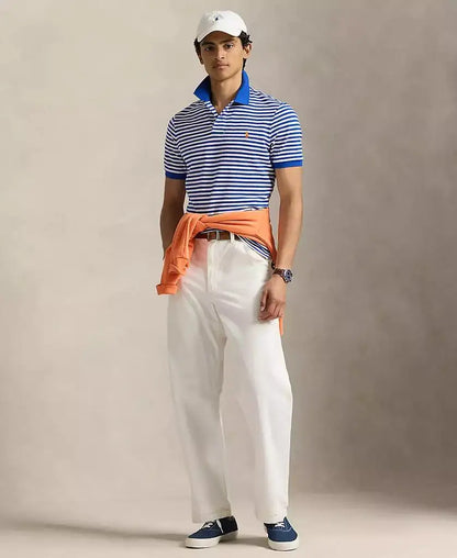 Men's Classic-Fit Striped Mesh Polo Shirt