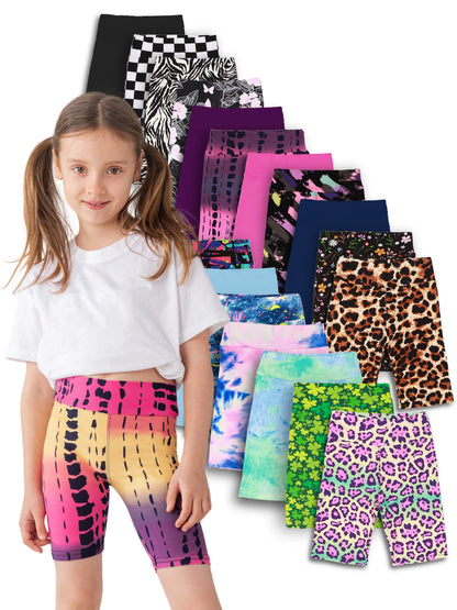 5pcs girls yoga band soft stretchy biker shorts