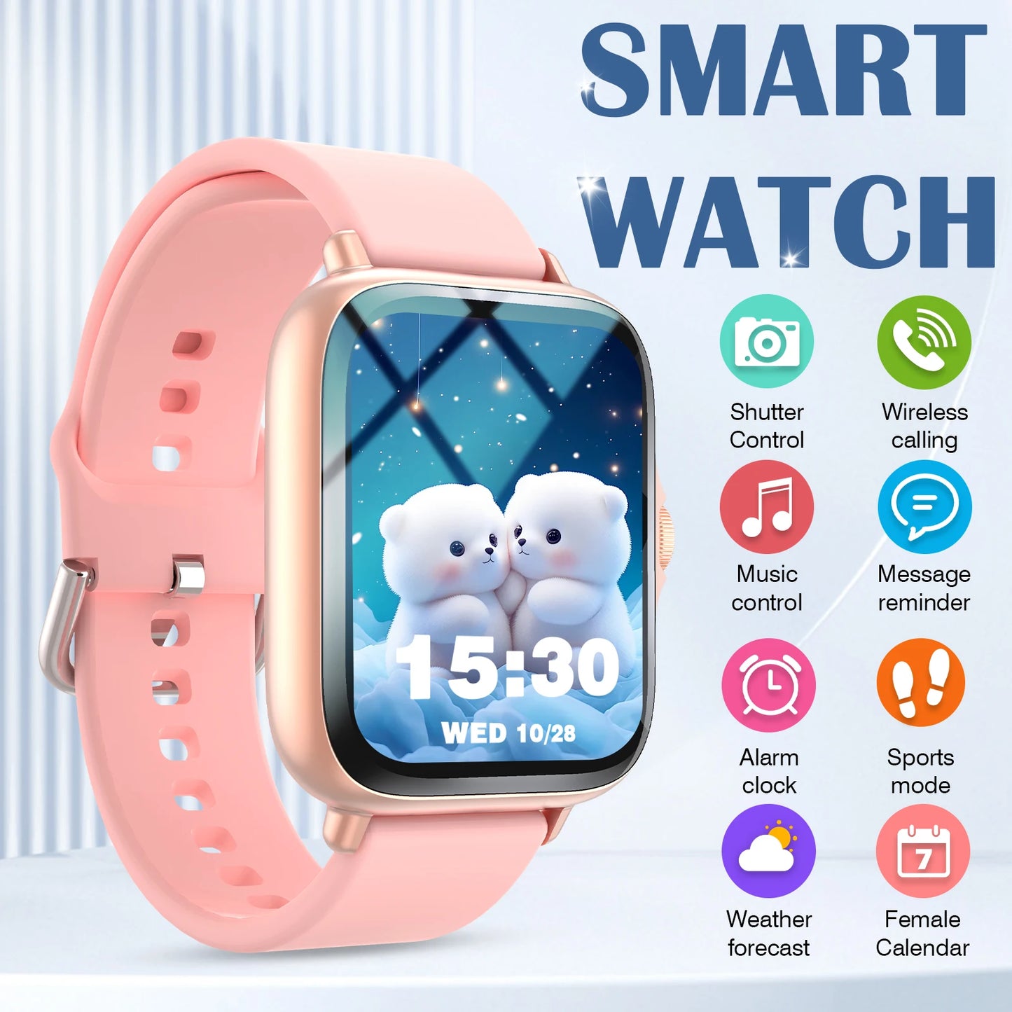 Smartwatch ultra-thin design, compatible with Android and iPhone