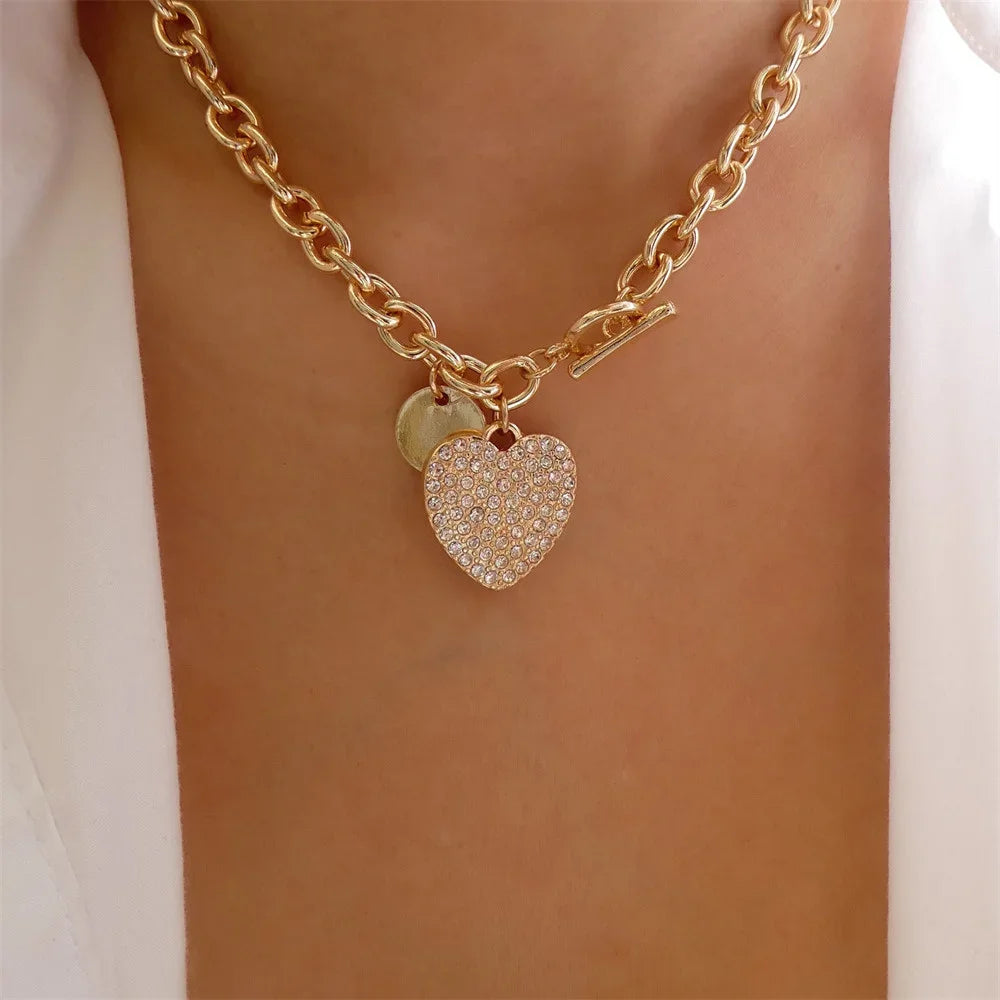 Multilevel Geometric Vintage Punk Gold-plate Thick Chain Muli