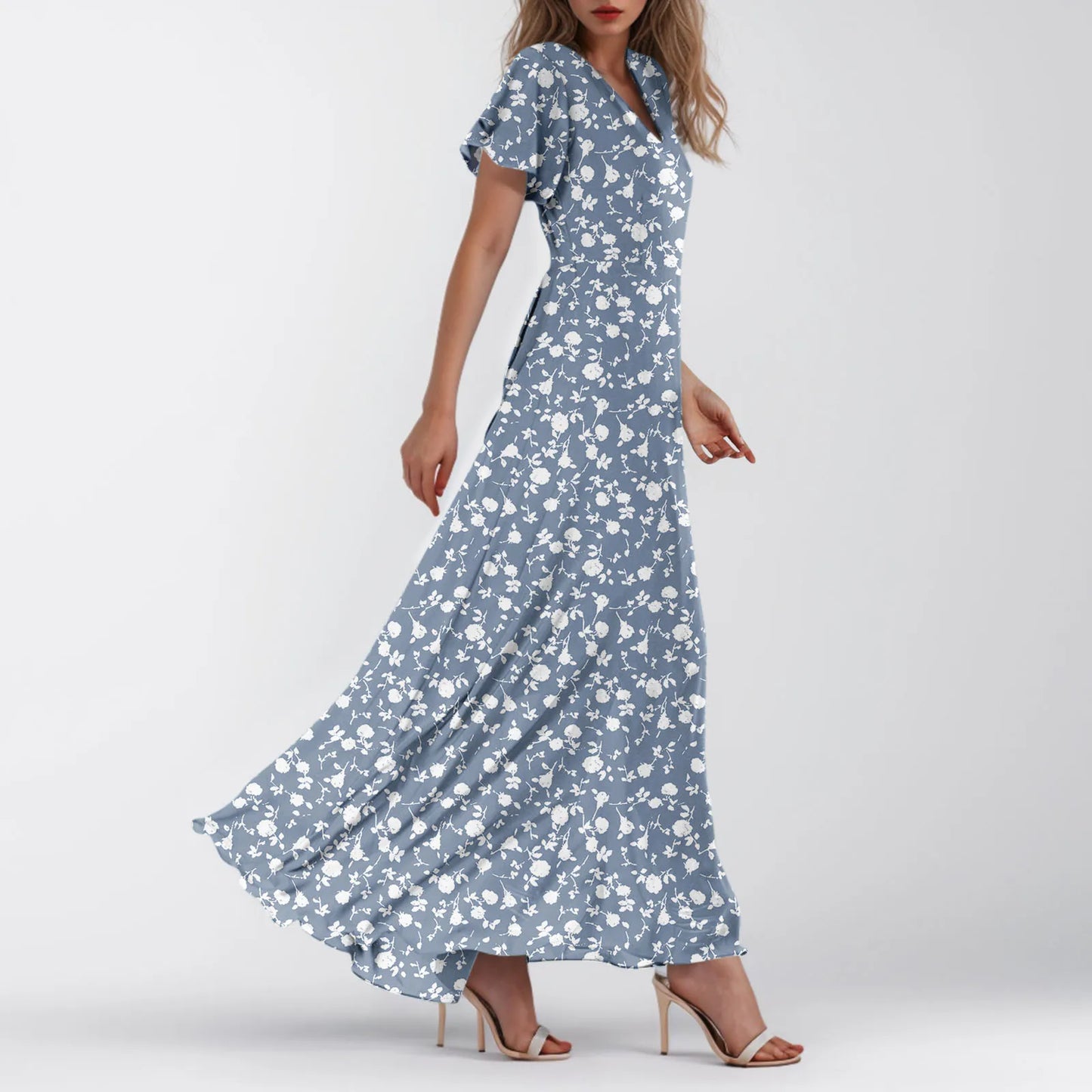 Floral Maxi Evening Party  Dress