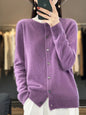 100% Merino Wool Long Sleeve Sweater/Cashmere Cardigan for Spring