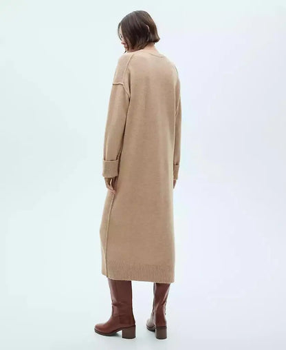 Women's Ribbed Finishes Knitted Dress