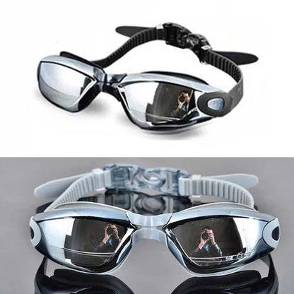 Unisex Silicone Anti-Fog Electroplating Swimming Eyewear Goggles