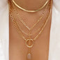 Multilevel Geometric Vintage Punk Gold-plate Thick Chain Muli
