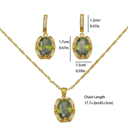 Dark Green, Exquisite Luxury,  Moissanite Jewellery Set
