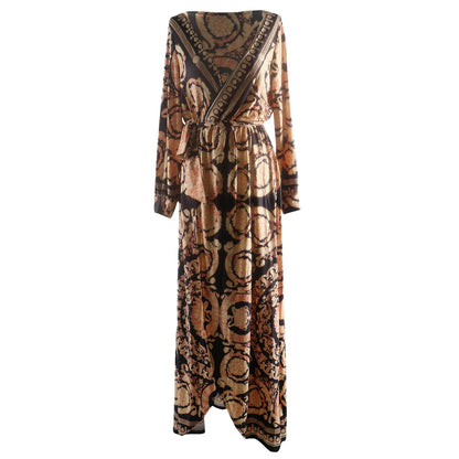 Sexy Long Party Dress with Vintage African Print for Women