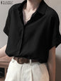 Summer Oversized  Button Down Short sleeved Women Shirt