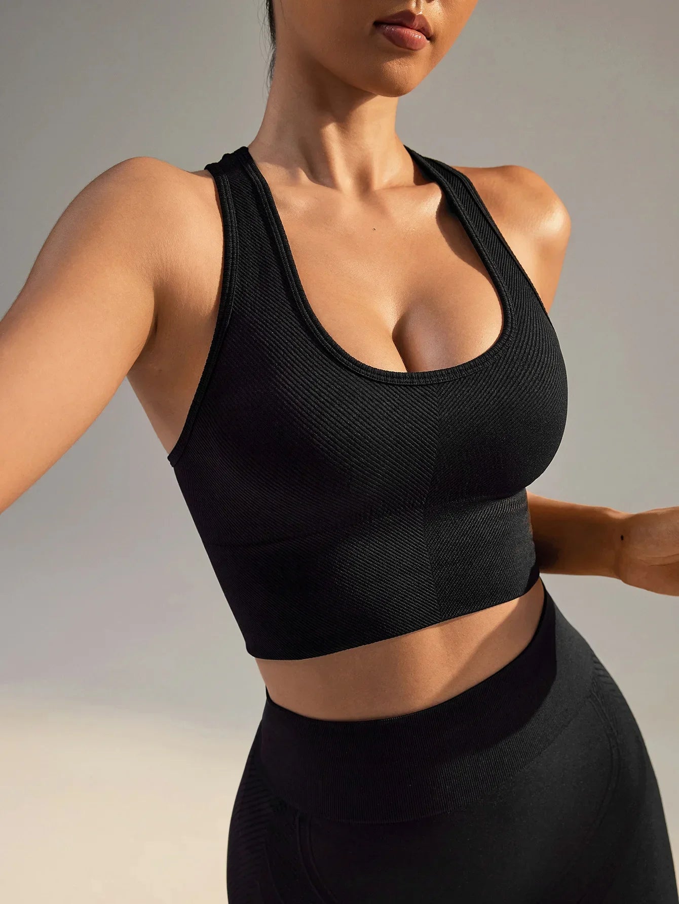 Seamless Sport Bras  High Intensity  Shockproof Ribbed Underwear