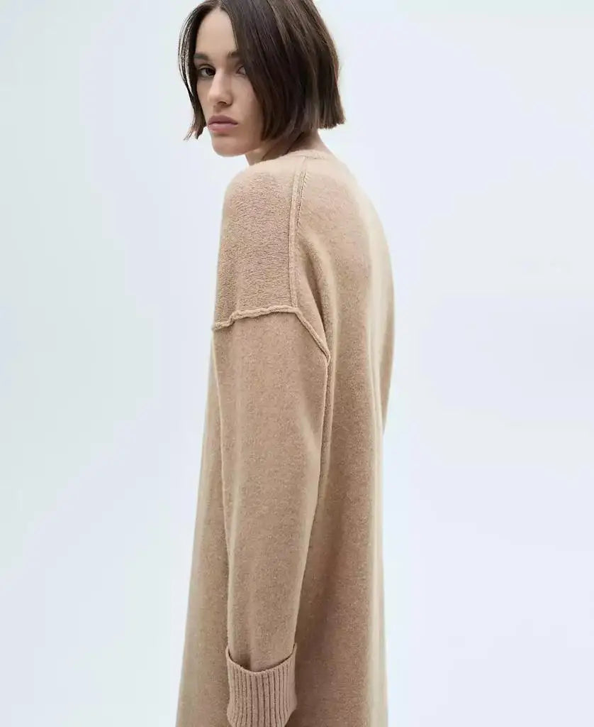 Women's Ribbed Finishes Knitted Dress