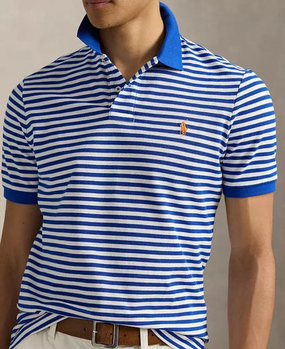 Men's Classic-Fit Striped Mesh Polo Shirt